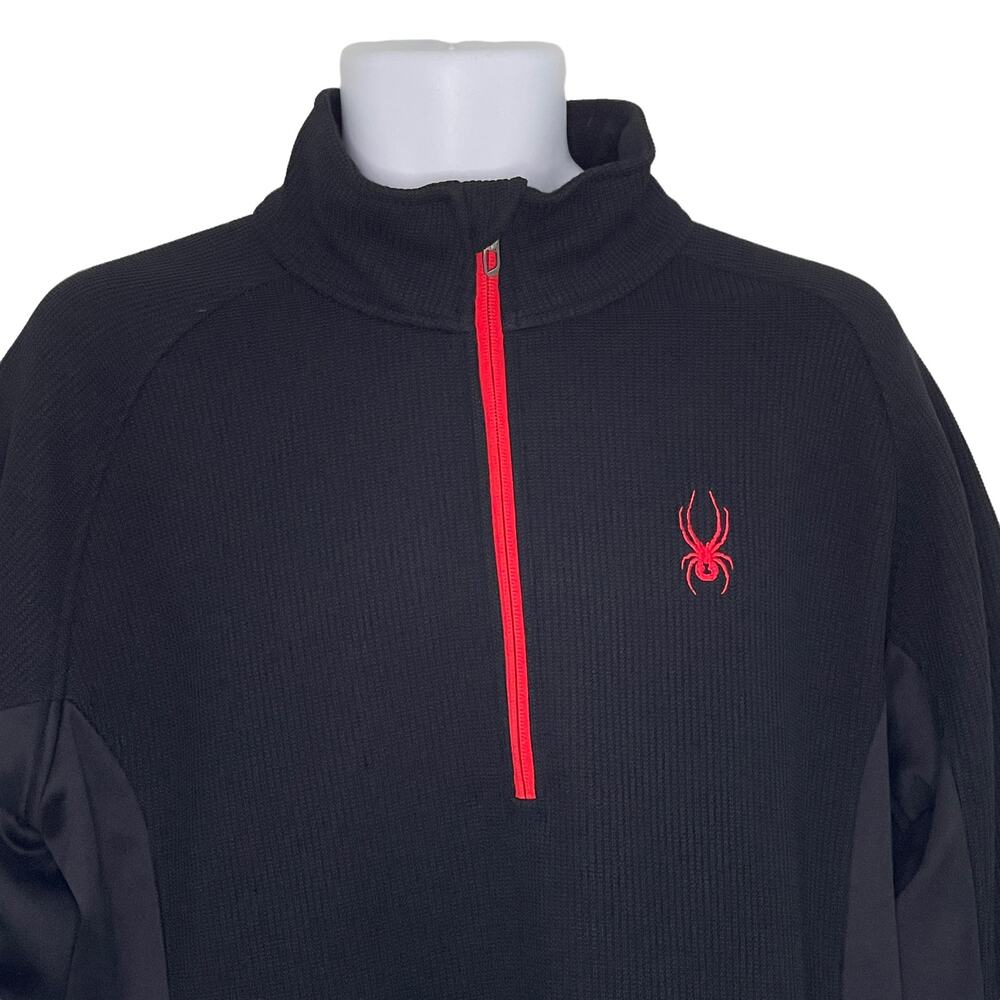 Spyder Men's Half-Zip Outbound Sweater Jacket XL Black Red NWOT - Picture 4 of 11